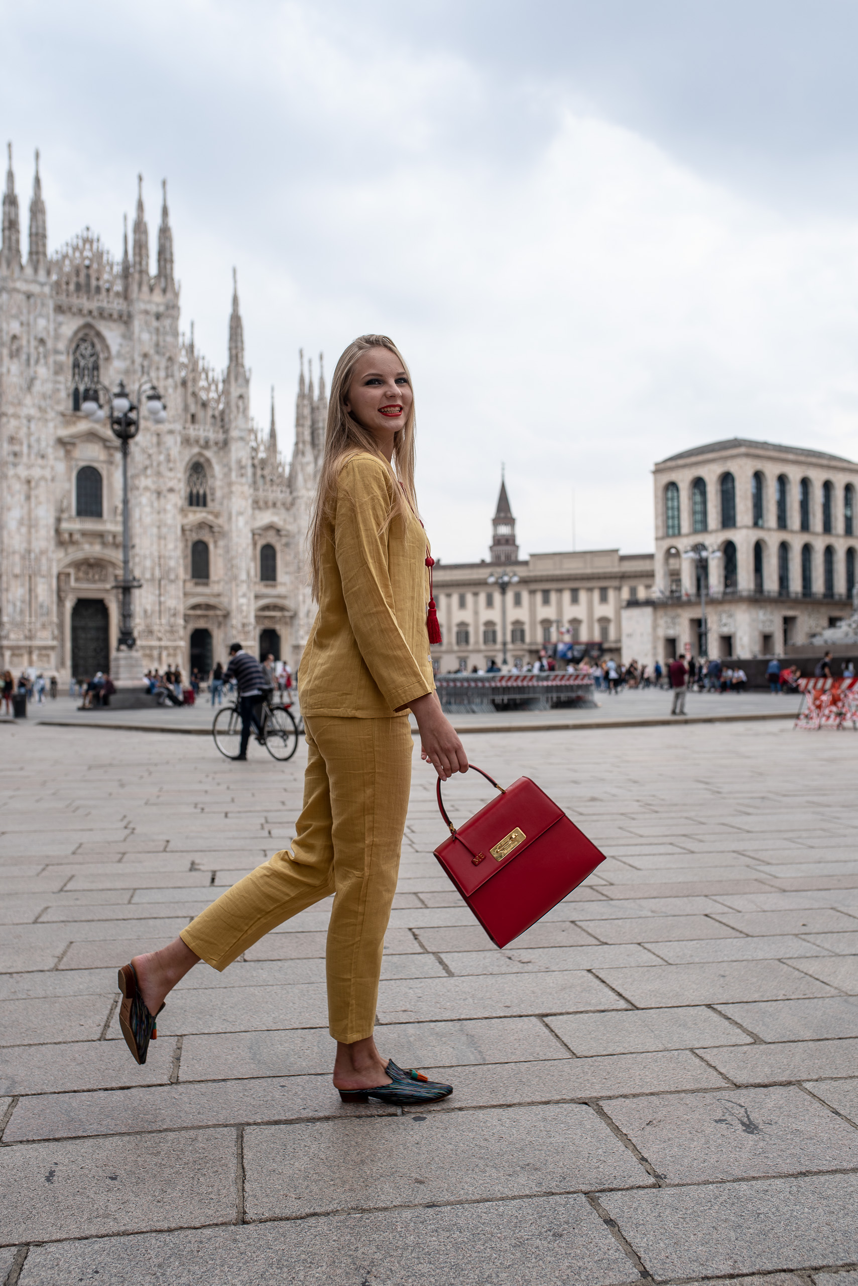 Marosetti Borse con la testimonial Elisa Caterina Egger alla Milano Fashion Week 2020 (5)