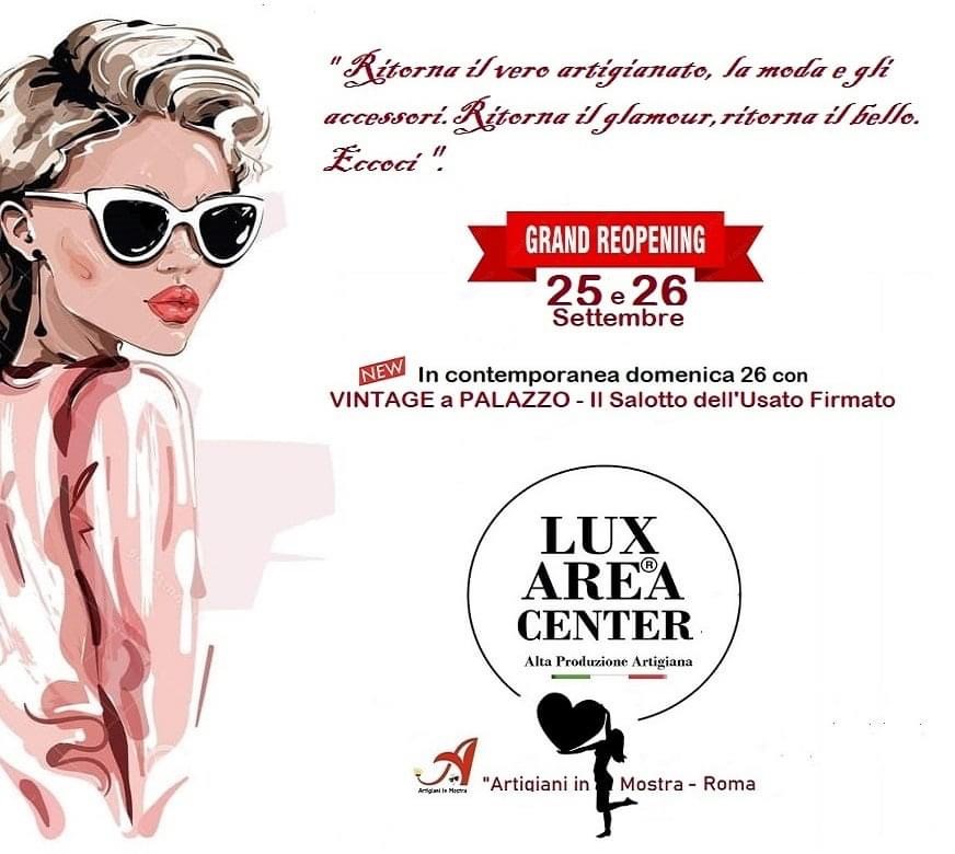 invito Lux Area Center- Artigiani in Mostra 25 e 26 settembre 2021-Coffee House- Palazzo Colonna